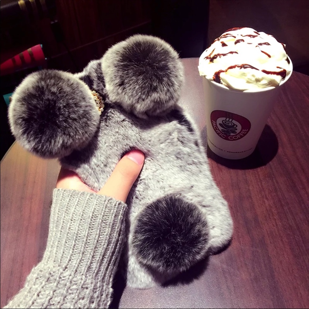 Rabbit fur iphone 6/6s plus phone case New